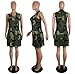 Cheroma Camouflage Dress for Women Plus Size Ladies V Bodycon Mini Army Fatigue Camo Outfits with Pockets (Green, 2XL)