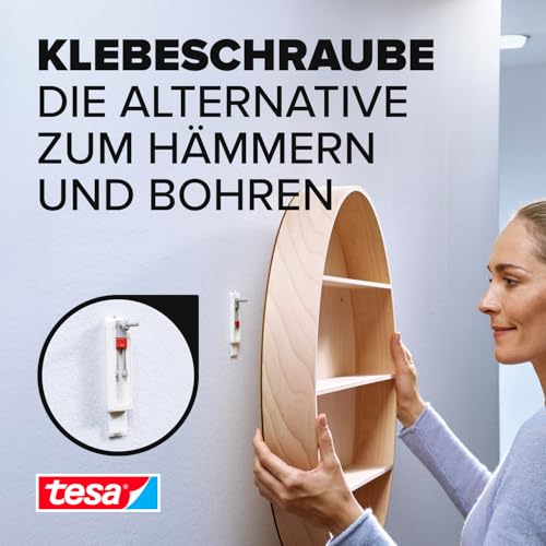tesa Klebeschraube für Tapeten und Putz (verstellbar, 1kg)