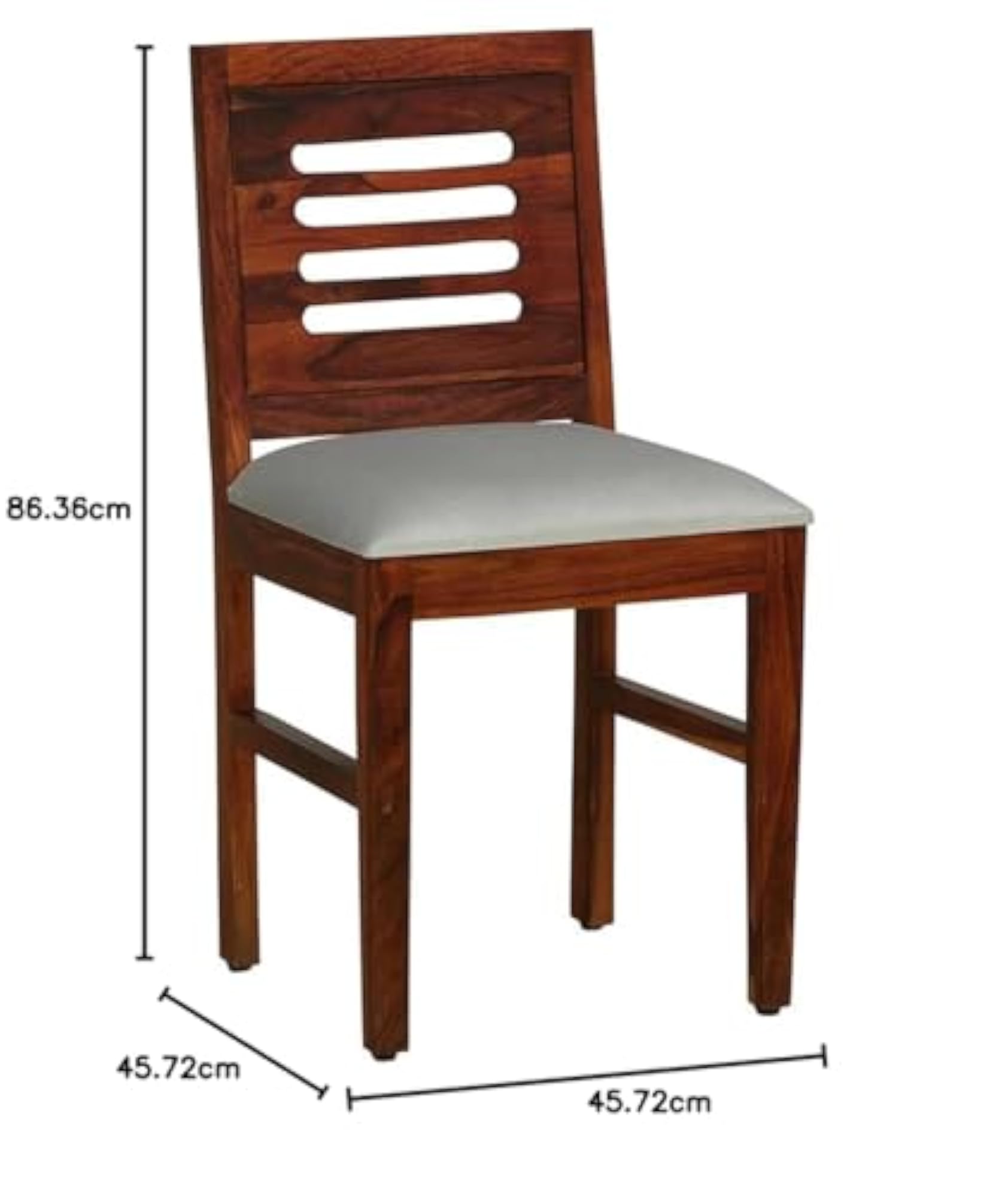 Solid Sheesham Wood Dining Chair with Cushion