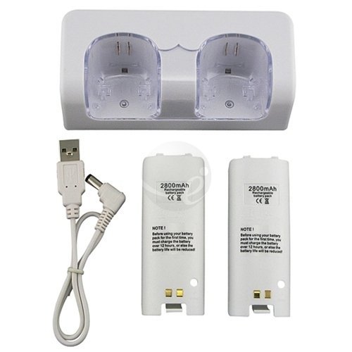 Wii Dual Charging Station w/ 2 Rechargeable Batteries & LED lights for Wii Remote Control image 2