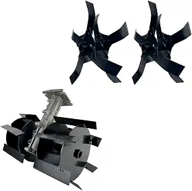 Kit Enxada Rotativa Capinadeira 28mm 6x6mm + Lâmina Arado Cultivador para Roçadeiras Stihl