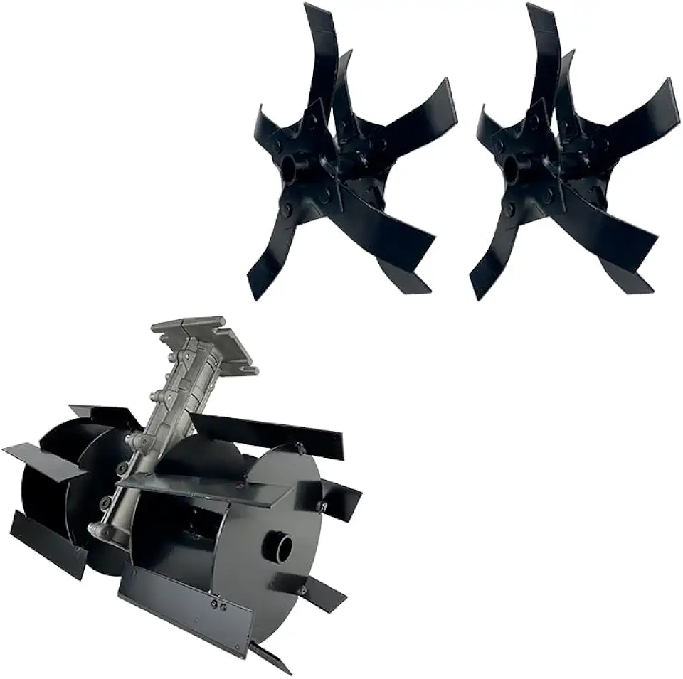 Kit Enxada Rotativa Capinadeira 28mm 6x6mm + Lâmina Arado Cultivador para Roçadeiras Stihl