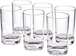 6 Pcs Highball Drinking Glasses, 7 oz Lead-Free Water Glasses Clear Glassware Sets Tall Drink Glasses for Mojito Juice Milk and Mixed Drinks, Bar Cocktail Glass Cups