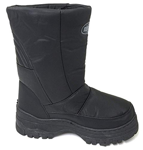 V-100 Alaska Men's Winter Boots Cold Weather Nylon Ski Warm Fur Lined Snow Shoes, Black (8 D(M) US, Black-2)