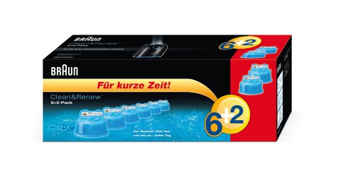 Braun Clean & Renew Cartouche de nettoyage 6 + 2 (lot de 8) (édition limitée)