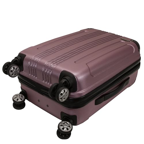 Image of Rockland London Hardside Spinner Wheel Luggage Set, Pink, Carry-On 20-Inch and Tote 14-Inch (F1902-PINK)