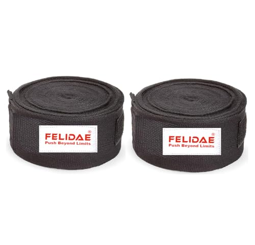 Image of FELIDAE PRO Boxing Wrap for Men Hand Wrap for Boxing Punching Hand Wraps Wrist Supporter for Gym Boxing Bandage for MMA and Martial Arts (110 inch) (Black)