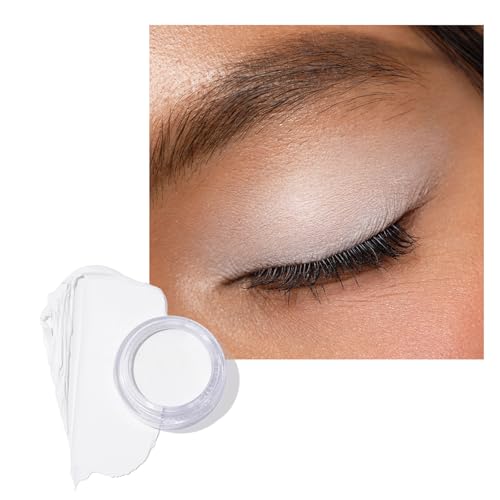 Oulac Sombra de ojos mate blanca resistente al agua | Sombra de ojos primer de textura fina que dura 16 horas + | De secado rápido, superficie mate resistente a manchas | Vegano | 06g (CM10) Crema de