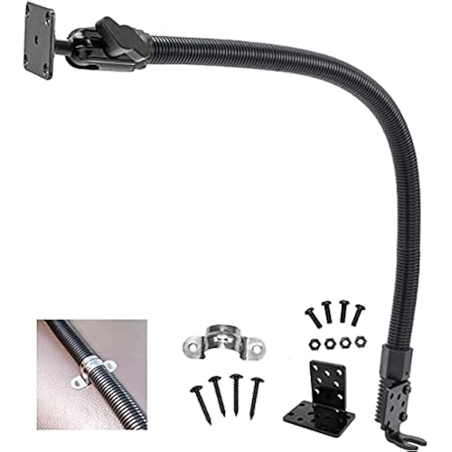 24“ Adjustable 4 Hole AMPS Pattern Replacement Car Truck Seat Rail Floor Mount w/24 Gooseneck for SiriusXM Satellite Radio/ICOM Yaesu CB Ham Radio & Garmin ZUMO XT Rigged Mount GPS