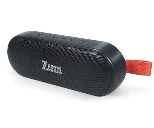 Zosam Portable Bluetooth Wireless Speaker, HiFi 16W Deep Bass, IPX6 Waterproof 18H Playtime True Wireless Stereo Speaker with Built-in Mic and AUX/SD Input for Shower, Beach, Party, Travel (Black)