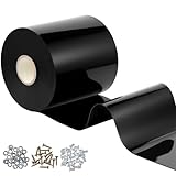 SmoothNovelty 80 ft Long Black Plastic Strip Door Curtain Kit 8 Width x 0.06 Thickness Include Wall Jamb Mount Hanger Set, Black PVC Freezer Door Curtain Fit Walk in Cooler Warehouse Garage Gate