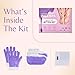 KmaxShip 10-Minute Paraffin Hand & Foot Treatments, Self Contained Paraffin Wax Gloves and Booties Set for Intensive Hydration at Home (Lavender)