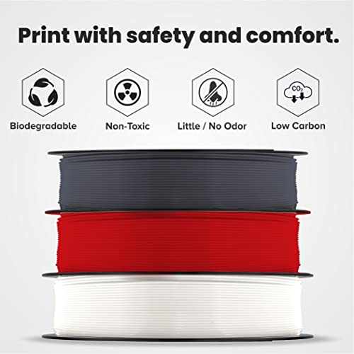 Image of 3 idea Imagine Create Print Premium PLA 1.75mm 3D Printer Filament Bundle | Dimensional Accuracy + /- 0.03mm (3KG Total, 1KG /Spool) | 3 Colors Combo (Black, White, Red)