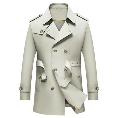 Trench court homme automne coupe affaires veste infroissable kaki XS