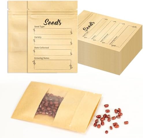 Fuceury 150-Piece Seed Saving Envelopes - 3.15x4.72" Kraft Paper Packets With Label Template For Flower & Vegetable Seeds - View #2