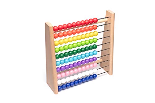 Natureich Montessori Abacus Mathématique 1-100 Nombres Tableau Garçon et Fille, Enfants à Partir 3 Ans, Planche Trier Éducatif, Jouets en Bois Apprends à Compter, Maths Boulier, Motrices, Chiffres