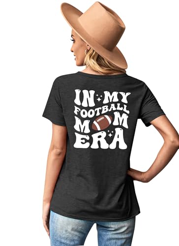 LAZYCHILD Women Football Shirts in My Football Mom Era T-Shirt Game Day Graphic Soccer Mama Top3