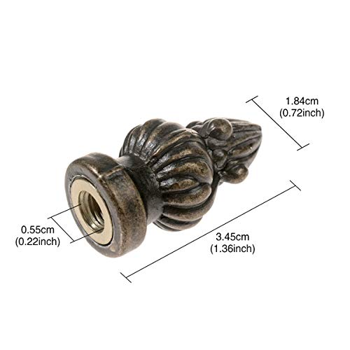 Penck Lamp Finials Lighting Accessories Bronze Metal Cap Knob Lamp Shade Finial Decoration Dual Thread 1-3/8 inch High