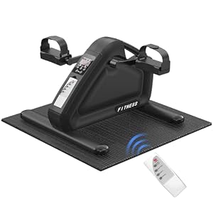 Elektrischer Pedaltrainer, Mini Heimtrainer mit Fernbedienung & LCD, Leiser Arm /Beintrainer mit Anti-Rutsch-Matte, Gelenkschonendes Fitnessgerät für Büro, Zuhause & Reha für Senioren