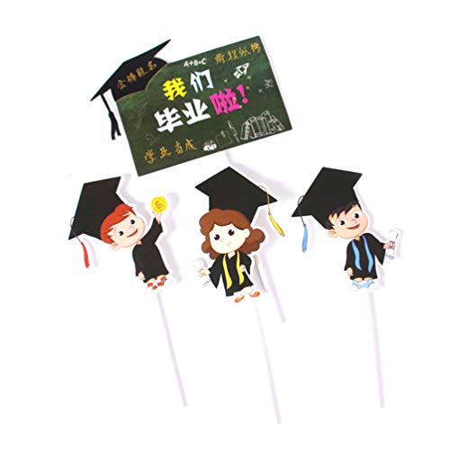 PRETYZOOM 20 Stks Afstuderen Thema Cake Topper Dessert Invoegen Cake Pick Banket Activiteiten Party Cake Decoratie - Image 4