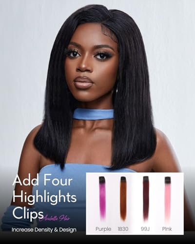 Image of Arabella Hair 5x6 Glueless Wigs Human Hair and Chestnut Brown ombre in Hair Extensions Pre Plucked Pre Cut 12A Glueless Wigs Human Hair Pre Plucked Bleached Knots Straight Wig 16inch
