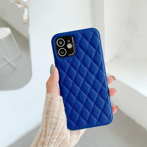 Étui de téléphone en cuir antichoc pour iPhone 13 protège objectif bleu