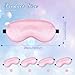 BBTO 4 Pcs Silk Sleep Mask Smooth Soft Eye Mask with Adjustable Shoulder Strap for Women Girl Sleep Shading Travel Relaxation(Pink)