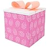 BIOBROWN Medium Birthday Gift Boxes with Lids for Presents, 9x9x9 Inches Cupcake Design Collapsible Gift Box for Baby Shower, Party, Any Occasion