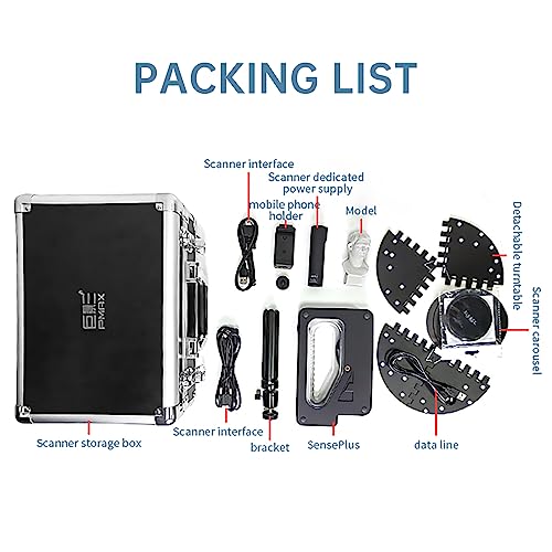 Tomshin Scanner 3D portátil para impressão 3D Suporte para digitalização de corpo e cabelo até 10 fp