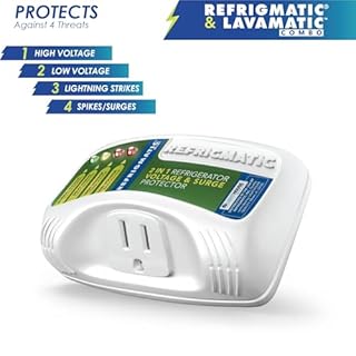Two Electronic Voltage & Surge Protector Combo - Protect your Refrigerator and Washing Machine Against High and Low Voltage, Brownouts and Spikes