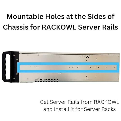 Gabinete para servidor rackmount 4U, compatible con placas base E-ATX/CEB/ATX, 8 bahías para HDD de 3.5 pulgadas y 3 dispositivos de 5.25 pulgadas, ventiladores integrados, bloqueo frontal y filtro de polvo, dimensiones 16.8 x 7.0 x 25.0 pulgadas miniatura 6