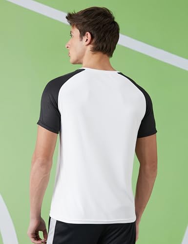 Image of Amazon Brand - Symbol Men's Color Block Active Regular Fit Sports T-Shirt | Round Neck | Half Sleeve (Available in Plus Sizes) Polyester