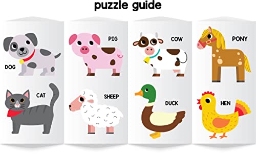 Image of Play Panda Magnetic Puzzles Farm Animals 10 in 1 with 10 Magnetic Puzzles,Write&Wipe Magnetic Board,50+ GK Facts,Sketch Pen&Duster-Make Beautiful Magnetic Animals-Educational Toy for 3+