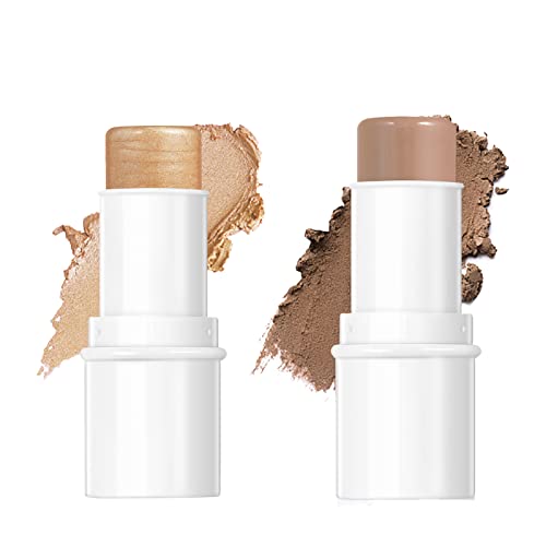 HIROCK Contour Stick, Crème Contour Highlighter Stick, Contouring Make Up Bronzer Stick, Monochromatic Multi-Stick, Highlighter Makeup Stick, Se Mélange Sans Effort (01) Cover