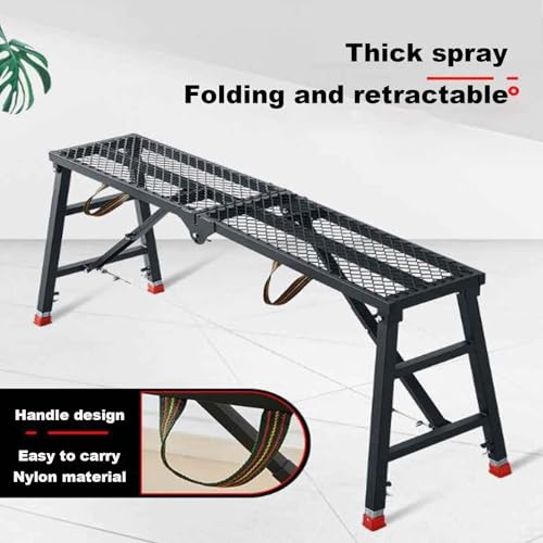 Escabeau pliable réglable avec plateforme de travail en acier robuste - 3