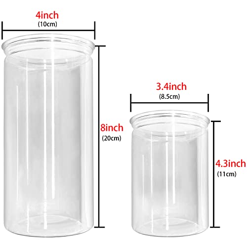 4 Pieces Plastic Vases Cylinders, Vase Filler Water Gel Beads Plant Vases, Decorative Centerpieces For Home Or Wedding, Non-Breakable Plastic, Clear (Size: 4" X 4" X 8") #TOP4