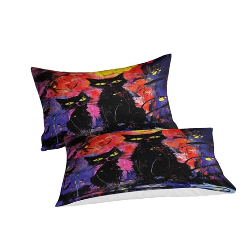 Housse de couette chat 200x200 sans repassage avec zip invisible pratique