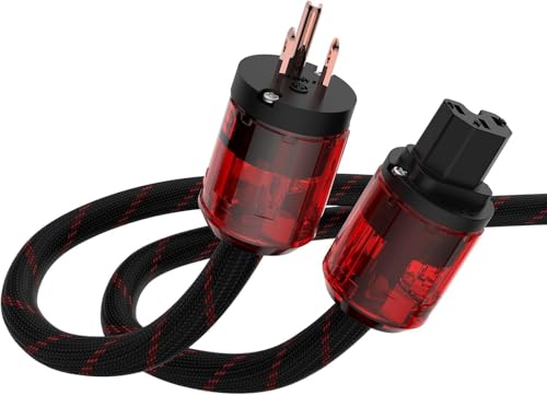 Image of Tertullus OFC HiFi Audiophile Ac Power Cable,Power Cord Wire with US Connector Plug (1.5m /4.92ft)