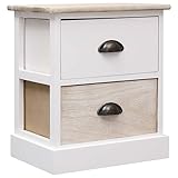 pbnzn comodini camera 2pz bianco e naturale 38x28x45cm legno paulonia tocco di eleganza comodino da notte decorare l'interno mobile compatto armadietto di immagazzinaggio offrono ampio spazio