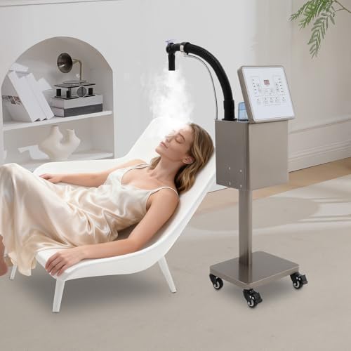 Image of Nano Hair Steamer, 1600W Professional Micro-Mist Hair Steamer for Deep Hair Care, Standing Salon Care Temperature Mist Intensity Adjustable for Hair Repair Salon Spa (Gold)