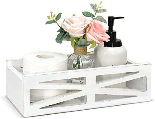 Luneodoki Bathroom Decor Box Toilet Tank Basket, Farmhouse Bathroom Decor Box, Toilet Paper Basket, Wood Decor Box Paper Storage Basket, Farmhouse Rustic Home Decor Box for Countertop, Bedroom Dresser