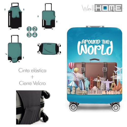 WELL HOME MOBILIARIO & DECORACIÓN Suitcases with 4 Wheels and Protective Case, Multicoloured3