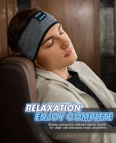 Image of Perytong Sleep Headphones Bluetooth 5.4, Wireless Sleeping Headphones with Ultra-Thin HD Stereo Speakers, Breathable Sport Earphones for Sleeping Jogging Yoga & Workout