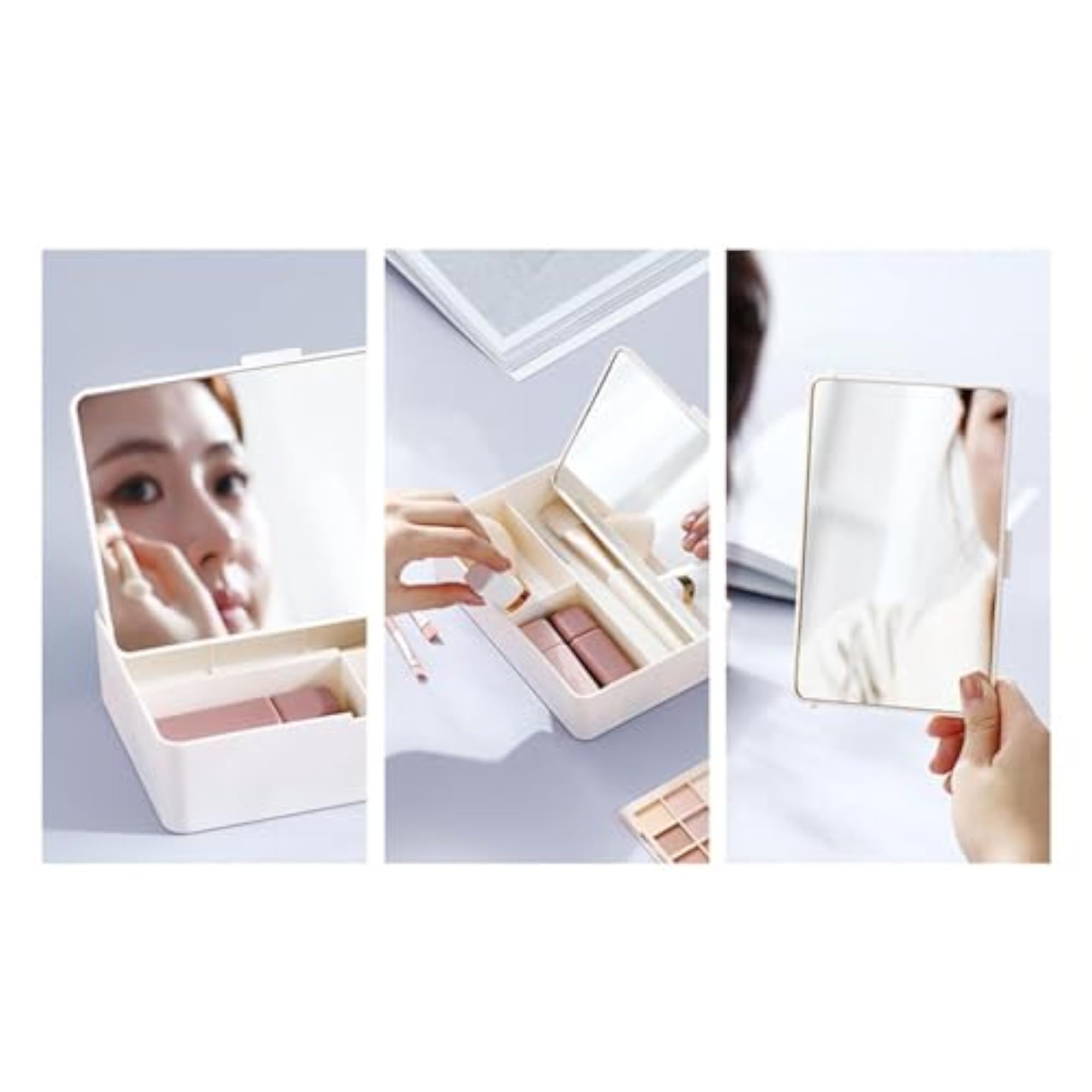 Makeup Organizer Case with Mirror for Cosmetics