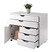 Winsome Halifax 3-Section Mobile Cabinet with 5 Drawers, for Living Room, Home Office, White