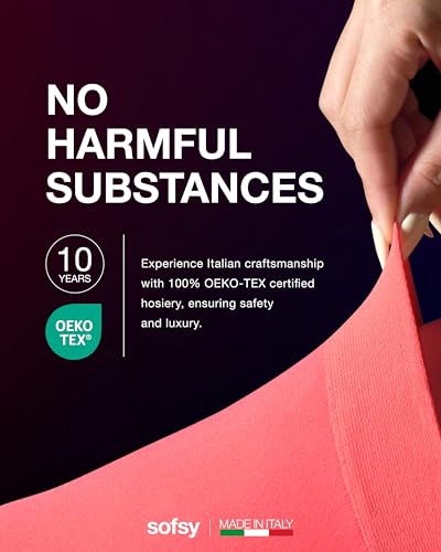 Image of sofsy 10-Year Hosiery Craftsmanship - Italian 40 Den Run Resistant Opaque Tights for Women | High-Waist, Reinforced Toe