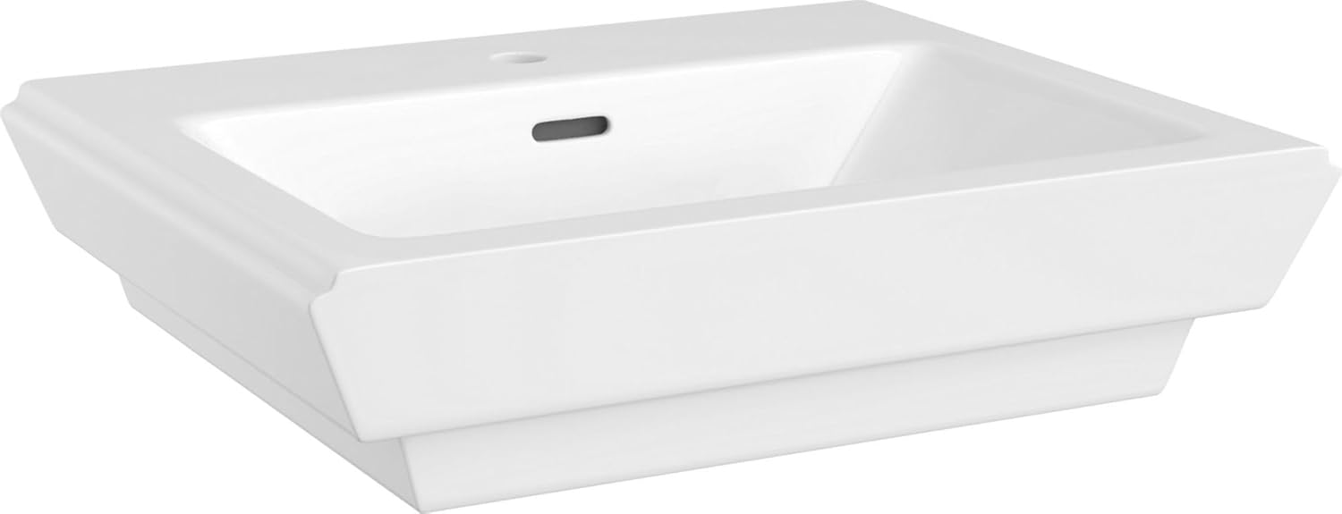 PROFLO PF1181 22-7/8" Rectangular Vitreous China Pedestal Bathroom Sink with Overflow and 1 Faucet Hole at 0" Centers - White