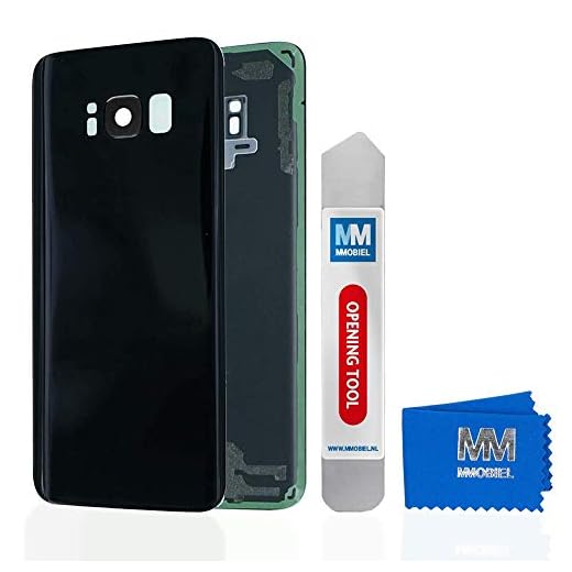 MMOBIEL Baksida batterilucka med kameralins kompatibel med Samsung Galaxy S8 G950 5,8 tum (midnatt svart)