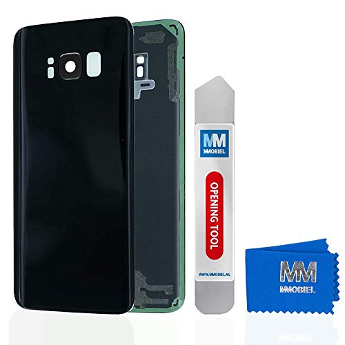 MMOBIEL Boîtier arrière de Remplacement avec Lentille caméra Compatible avec Samsung Galaxy S8 G950 5.8 Pouces (Noir Nuit)