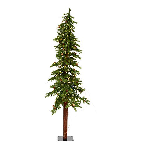 Vickerman 7' Alpine Artificial Christmas Tree, Warm White Dura-lit LED Lights - Faux Christmas Tree - Seasonal Indoor Home Decor